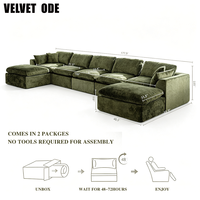 Nuevo Sofá Seccional Cloud Couch de Asiento Profundo y Suave, Conjunto de Sofás Comprimidos, Sofá Moderno en Forma de U para Sala de Estar