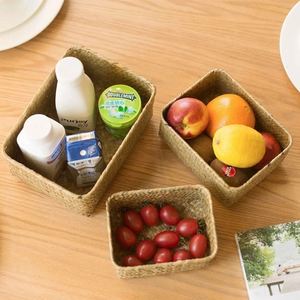 Panier rond tressé <span class=keywords><strong>en</strong></span> haricot de jacinthe blanc pour la décoration, panier à linge <span class=keywords><strong>en</strong></span> <span class=keywords><strong>toile</strong></span> sur roulettes, organisateur <span class=keywords><strong>en</strong></span> plastique robuste, feuille - Product Image 5