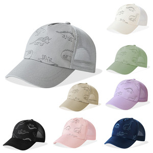 Gorra de Béisbol para Bebés y Niños, Personalizada al por Mayor, con Estampado de Dinosaurio, Malla Transpirable, Protección <span class=keywords><strong>Solar</strong></span>, de Algodón, con Cierre de Velcro Ajustable - Product Image 1