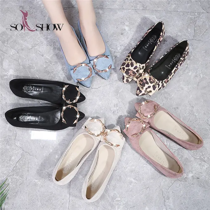 2022 latest design fashion casual ladies flat shoes comfort suede lady shoe