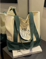 Sac fourre-tout promotionnel en toile pour femme, nouvelle collection, style simple et tendance, grande capacité, polyvalent, imprimé numérique, style coréen, pour les trajets quotidiens