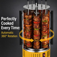 Barbecue électrique rotatif automatique, machine à brochettes verticales sans fumée, four à barbecue domestique