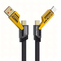 Kabel Data Pengisian Cepat Berkualitas Tinggi PD 27W 65W 4 in 1 untuk Ponsel, Kabel USB Type-C Berbahan Nilon Kepang dan Paduan Seng, Laris Manis, 2m 3m