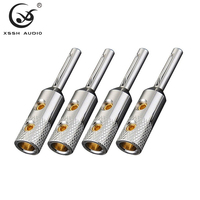 Connecteur de câble audio HIFI XSSH plaqué or 24 carats en cuivre pur violet, pour câble de haut-parleur stéréo haut de gamme