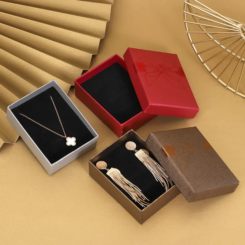 Wholesale bowknet box necklace bracelet ring earring jewelry gift packaging box