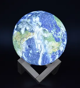 促销礼品 6英寸地球灯灯 3D 打印创意夜灯