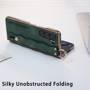 Fashion PU Leather Phone Case for Samsung Fold 8 3 4 5 6 7 W26 With Wristband Stand Front Screen <b>Protector</b> Shockproof Back <b>Cover</b> - Product Image 3