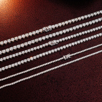 Bijoux fins, bracelet tennis personnalisé plaqué or 18 carats, collier chaîne tennis en argent 925 avec moissanite pour femmes et hommes