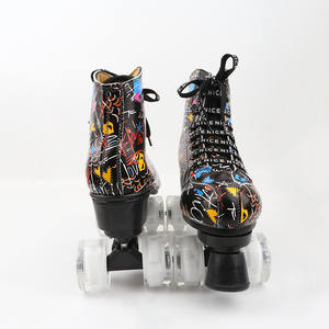 <span class=keywords><strong>Patines</strong></span> de microfibra <span class=keywords><strong>Patines</strong></span> de doble línea Mujeres Hombres Adultos Zapatos de patinaje de dos líneas con entrenamiento de <span class=keywords><strong>4</strong></span> <span class=keywords><strong>ruedas</strong></span> de PU blanco - Product Image 2