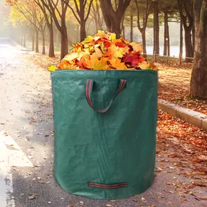 Bolsa de Jardín de Gran Capacidad para Recolección de Hojas y Ramas, Verde Oscuro, Tejida, Reutilizable, para Desechos de Plantas - Product Image 1