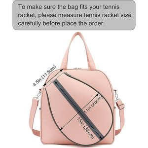 กระเป๋าเทนนิสสะพายไหล่ไนลอนกันน้ำขนาดใหญ่สำหรับผู้หญิง พร้อมช่องใส่ไม้พายและไม้แบดมินตันแบบนีโอพรีน ป้องกันการถูกขโมย สำหรับเล่นกีฬา - Product Image 3