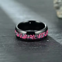 Bijoux pour hommes Délicat 8MM Noir Céramique Fine Jewelry Rings Incrustation Rose Stone Rings Wedding Band Men Ceramic Rings Jewelry