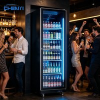 Refrigerador Comercial para Exhibición en Supermercados, Control Mecánico de Temperatura, Luz LED, Exhibición de Bebidas, Cerveza, Frutas, Verduras y Pasteles