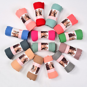 Venta al por mayor sólido <span class=keywords><strong>Heather</strong></span> cepillado invierno chal Pashmina de lujo personalizado de las mujeres Hijab impreso Logo musulmán mujeres Head Wrap - Product Image 1