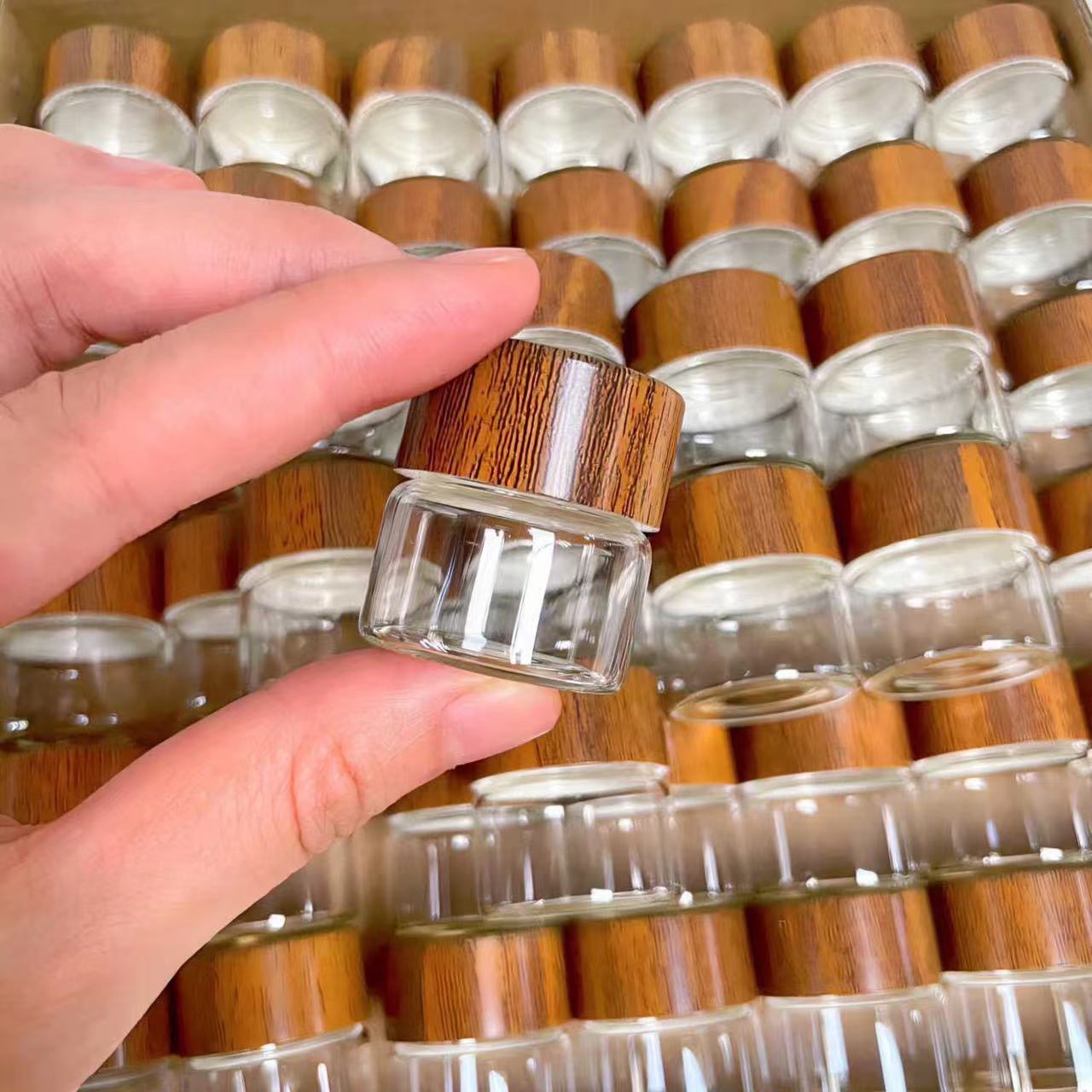 Mini Glass Sealed Jar Food Grade Coffee Powder Gold Bean Storage Bottle Portable Can Tea Storage Small Empty Bottle