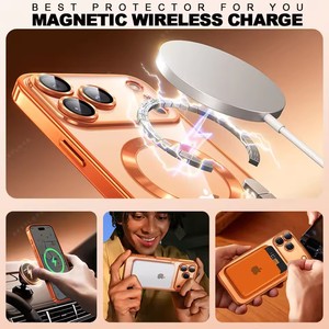 Per <span class=keywords><strong>iPhone</strong></span> 17 Pro Max Case di lusso morbido elettrolitico magnetico 17 aria 16 Pro 15 Pro 14 <span class=keywords><strong>13</strong></span> 12 11 obiettivo della <span class=keywords><strong>fotocamera</strong></span> proteggere la copertura del telefono - Product Image 3