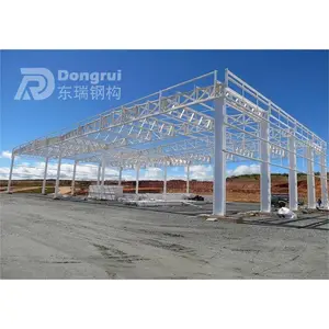Galpão industrial de armazém pré-fabricado para construção de estrutura de aço de armazenamento ao ar livre