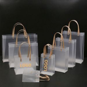 Frosted Waterproof Tote <b>Bag</b> Package Transparent Gift <b>Bag</b> Custom LOGO Clear PP <b>Shopping</b> <b>Bag</b> with Handle Custom logo - Product Image 4