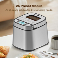 SOHEF Máquina para Hacer Pan Árabe Manos Libres, Agrega Automáticamente Frutas, Nueces y Levadura, 25 Programas, Masa Perfecta en Todo Momento, Fácil de Limpiar, Certificación CE, Para el Hogar