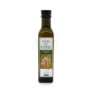 Huile d'olive vierge de haute qualité 250ml bouteille marron marasca en verre, huile d'olive pressée à froid fabriquée en Espagne assaisonnement et cuisson