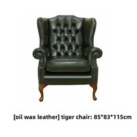 Fauteuil individuel en cuir de style américain, en bois massif, pour salon, chambre, hôtel, club, petit appartement, chaise de loisirs