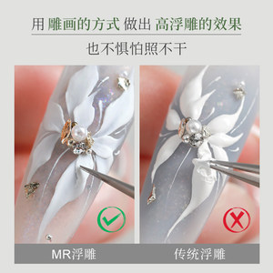 เจลเพ้นท์เล็บลายแกะสลัก <span class=keywords><strong>MRNAIL</strong></span> เนื้อซาติน สำหรับตกแต่งเล็บแบบสามมิติ สไตล์ปูนปลาสเตอร์ สำหรับร้านทำเล็บ ขายส่ง - Product Image 3