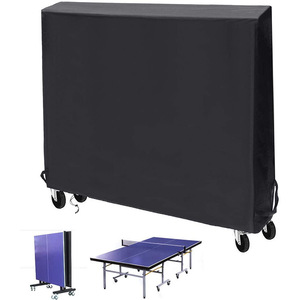 Housse de table de ping-pong 165 x 185 x 71 cm, noire, en tissu Oxford résistant à l'eau, protection intérieure et extérieure - Product Image 1