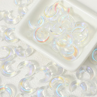 Perles de verre émaillées Moon Crescent avec trou central pour la fabrication de bijoux DIY