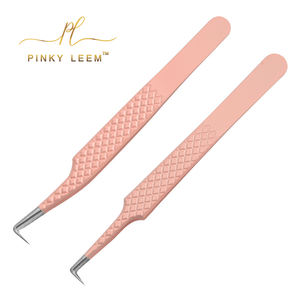 Pinky Leem marque privée pince à épiler pour extension de cils en métal à 90 degrés pointe en fibre cils de haute qualité - Product Image 3