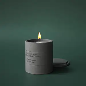 Velas perfumadas de concreto de luxo com logotipo em relevo de cor personalizada por atacado de 10 onças Velas perfumadas de óleo essencial com cera de soja