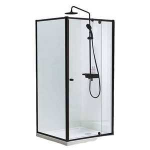 2 Sided Pivot Glass Shower Cubicle Enclosure Room Bathroom Tempered Glass Shower Door Cabin