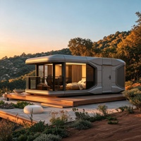 Maison Capsule de Luxe Écologique Préfabriquée, Pod de Glamping Modulaire, Mini-Maison Studio avec Climatiseur Midea pour ADU de Jardin et Airbnb