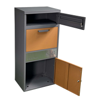 Boîte de livraison de colis autoportante en acier, grande, démontable, résistante aux intempéries, avec revêtement en poudre, compartiment de rangement sécurisé verrouillable