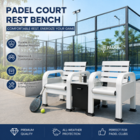 Banc de repos pour terrains de padel en alliage d'aluminium, couleurs personnalisées, pour équipements sportifs extérieurs, avec pieds antidérapants - Vente en gros