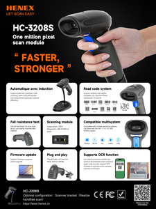 Henex cửa hàng cầm tay 1D 2D QR Mã máy QUÉT SÚNG <span class=keywords><strong>USB</strong></span> giao diện công nghiệp e-thanh Toán OCR Quét Mã Vạch Tính năng <span class=keywords><strong>laser</strong></span> đứng - Product Image 6