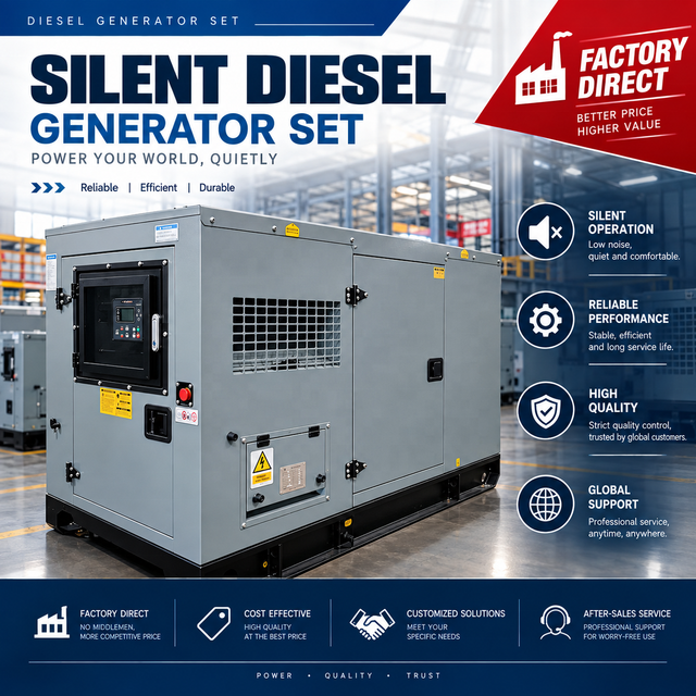 Three Phase Diesel Generator 60KVA 75KVA 80KVA 100KVA 120KVA with Deep Sea Controller for Emergency Power Supply