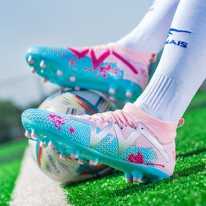 Chaussures <span class=keywords><strong>de</strong></span> football <span class=keywords><strong>de</strong></span> compétition pour hommes en gros d'usine, chaussures <span class=keywords><strong>de</strong></span> football d'entraînement antidérapantes avec crampons MG, logo personnalisable - Product Image 4