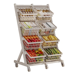 Estante Metálico para Supermercado, Organizador de Snacks, Estante de Almacenamiento de Cocina Multicapa Móvil para Verduras, Frutas y Productos Frescos - Product Image 5