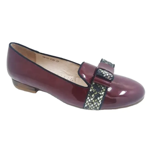Zapatos planos de cuero a la moda para mujer, calzado de fiesta con suela de goma antideslizante en la parte superior de cuero genuino