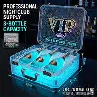 Bar KTV Exclusif Lumineux As de Pique LED Bouteille Affichage 3 Bouteilles dans un Luxe pour Champagne Valise pour Night Club VIP