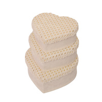 Evergreenwrap Lot de 3 boîtes cadeaux à pois et cœurs, nouveau style, emballage en forme de cœur pour fêtes d'anniversaire et cadeaux de mariage