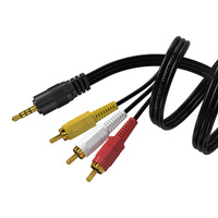 3.5mm 4 Kutuplu Erkek 3 RCA Erkek Optik Fiber Kablo Altın Kaplama Pinli Ses Video Kompozit Kablosu TV Set Üstü Kutusu Medya Mikrofonu için