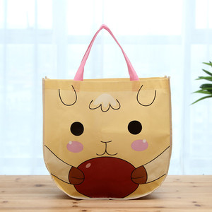 Bolsa de gimnasio reutilizable Grande y Pequeña personalizada respetuosa con el medio ambiente Bolsa no tejida de PP con logotipo de impresión completa con fondo redondo para ir de compras - Product Image 3