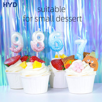 Velas de Cumpleaños con Forma de Cola de Sirena Personalizadas 2026, Revestimiento Metálico, Color Degradado, Decoración para Pastel de Fiesta, OEM/ODM