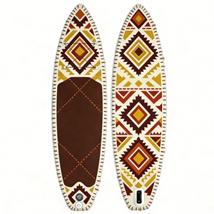 Planche de paddle <span class=keywords><strong>gonflable</strong></span> SUP Outdoor Bohème à motif géométrique losanges et plumes, rayures colorées, design artistique - Product Image 1