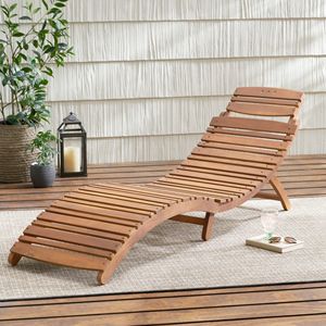 DB LAHAINA Chaise longue pliable en acier en bois massif mobilier d'extérieur en PVC pour patio jardin parc cour hôtel utilisation de loisirs - Product Image 3