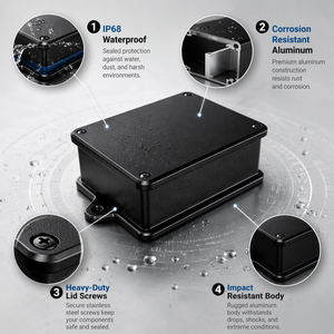 Caja de Proyectos de Aluminio Impermeable Personalizada, Caja Electrónica Pequeña IP68, Caja de Proyectos de Aluminio Impermeable para Exteriores - Product Image 4