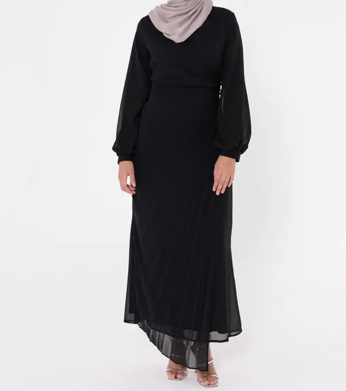 Ramazan müslüman Dubai Abaya tek parça şifon krep tam elbise Kaftan islam mütevazı Robe Dubai elbiseler kadınlar