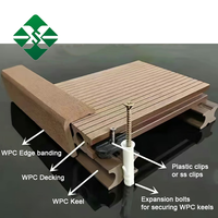 Plancher en composite bois imperméable antidérapant en relief 3D pour l'extérieur, revêtement de sol WPC pour jardin et patio