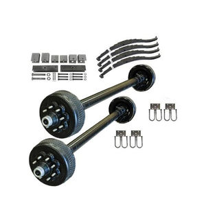 Ensemble de moyeu d'essieu de remorque de camping-car de 3500 lb avec ressorts à lames à <span class=keywords><strong>double</strong></span> œil et 5 goujons pour remplacement - Product Image 5